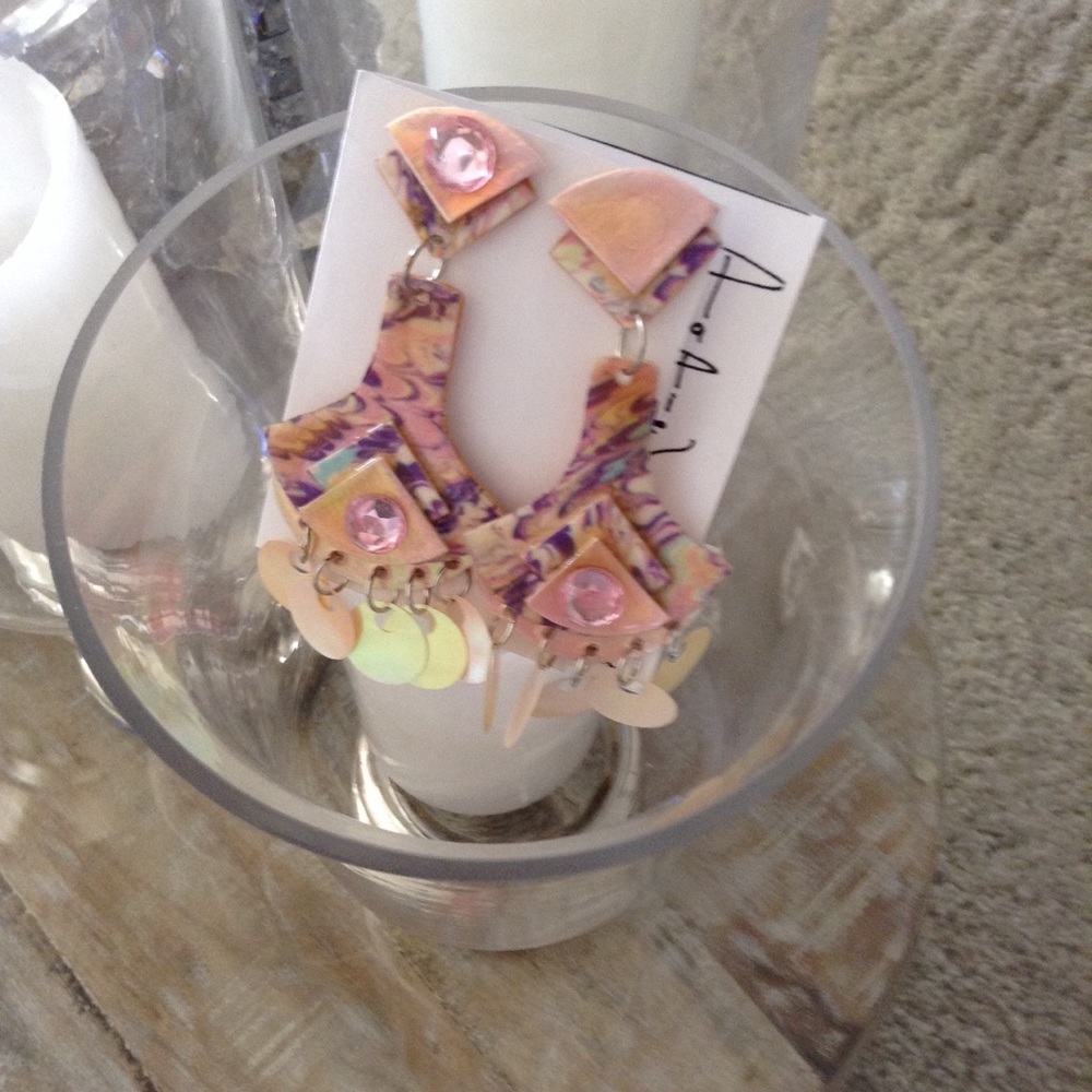 I DREAM OF GENI PINK/LAV retro handmade earrings